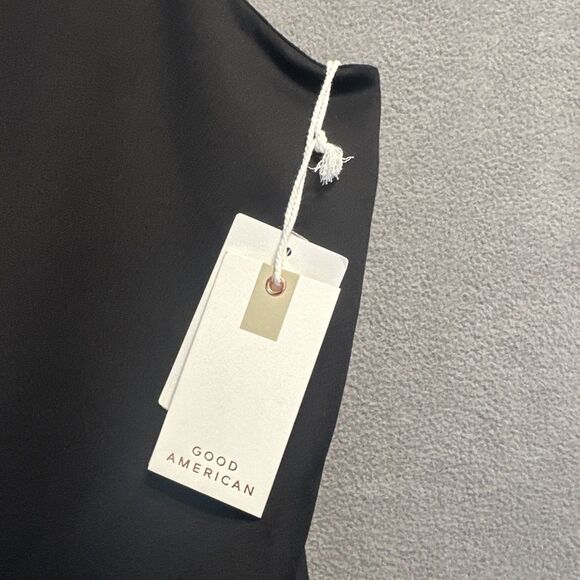 NWT Good American Deep V-Neck Scuba Knit Thong Bodysuit Size 2XL Black - Picture 7 of 12